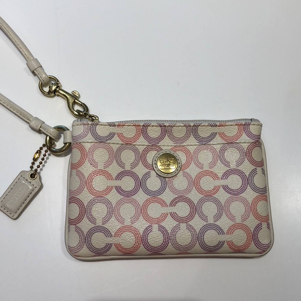 Multicolor coach wristlet